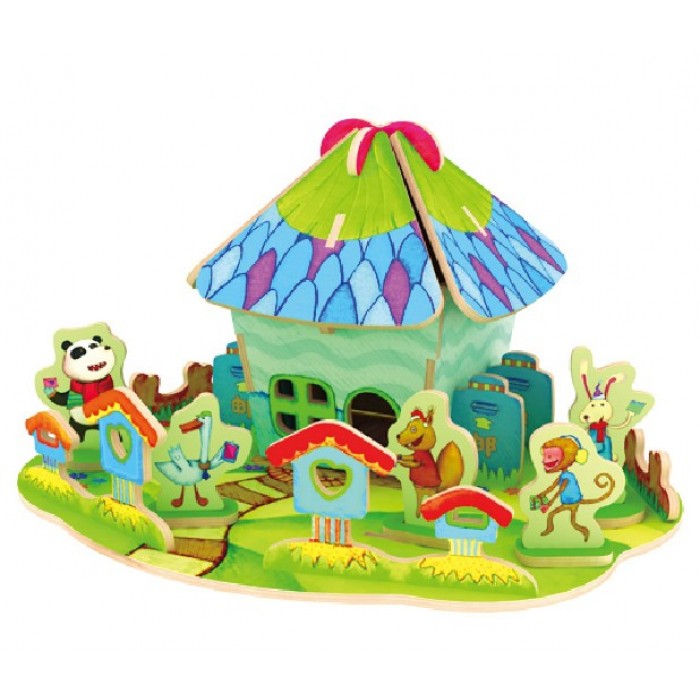 Oficiu Postal Forest Cabine  - Puzzle 3D din lemn